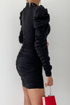 Siyah Uzun kol Mini Elbise