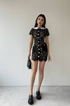 Nathalie Siyah Güpür Detaylı Mini Elbise